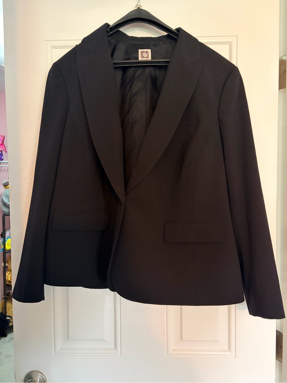 Anne Klein Black Classic Single-Button Blazer